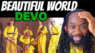 DEVO Beautiful world REACTION  Fantastic You really need to see the end of the video to get this [upl. by Eneryc472]