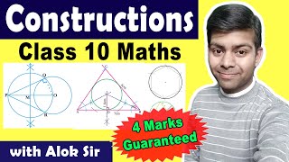 Constructions Class 10 Maths  Tangents to a circle Circumcircle Incircle Hexagon  Boards 2020 [upl. by Nuhsal348]