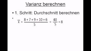 Varianz Beispiel Video [upl. by Manwell]