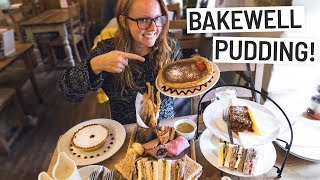 English Food  Americans Try BAKEWELL PUDDING amp TART in BAKEWELL [upl. by Ahsoet]