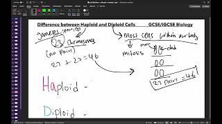 Difference between Haploid and Diploid cells  GCSE Biology [upl. by Bates451]