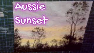 Soft Pastel Painting Timelapse of Aussie Sunset [upl. by Ekim]