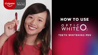 Colgate Optic White O2 Teeth Whitening Pen  How To Guide [upl. by Aninahs]