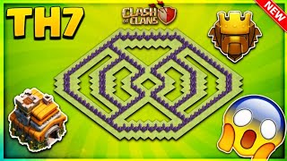 BRAND NEW CRAZY TOWN HALL 7 TH7 TROPHY BASE DESIGN 2018PUSHING BASEClash Of Clans [upl. by Dita]