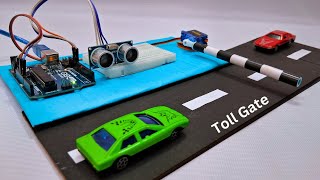 How to make automatic car parking toll gate system  Toll gate using arduino  Arduino project [upl. by Nerty]