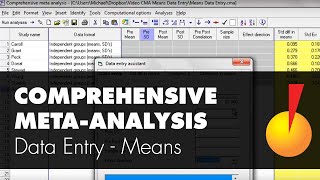 Basic Data Entry  Means  Comprehensive MetaAnalysis [upl. by Oiramd]