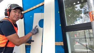 How to Install James Hardie linea Oblique weatherboard claddingvertical installationepisode 00222 [upl. by Aikyn]