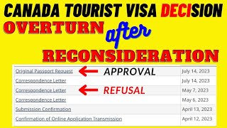 canada tourist visa decision after reconsideration [upl. by Ahker602]