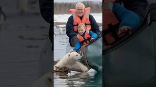 A Heartwarming Tale Bear Cub Rescued from a Tangled Net in an Arctic Landfill polarbear animals [upl. by Hepza]