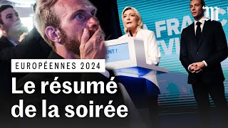 Européennes 2024  le résumé 🔴 RN en tête et Macron annonce la dissolution de lAssemblée nationale [upl. by Ineslta169]