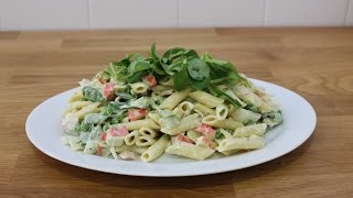 ENSALADA DE PASTA  CREMA AGRIA CASERA  FÁCIL Y [upl. by Ahsinaj111]