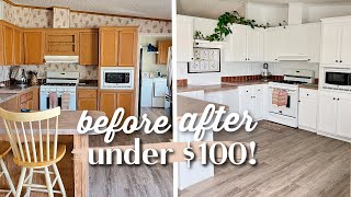 BUDGET UNDER 100 EASY DIY MAKEOVER amp KITCHEN ORGANIZATION HOME ROOM MAKE OVER DECORATE WITH ME [upl. by Ketty]