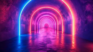 Neon Light Abstract Arches Background [upl. by Derdlim]