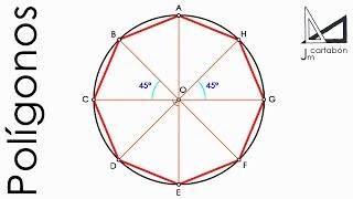 Octógono inscrito en una circunferencia paso a paso [upl. by Nolham]