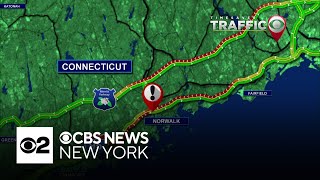 Tractortrailer crash shuts down I95 in Norwalk Connecticut [upl. by Calmas]