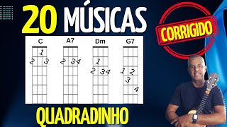 20 MÚSICAS NO QUADRADINHO PARA TOCAR NO CAVAQUINHO [upl. by Aneral839]