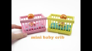 DIY Miniature Doll Mini Baby Bed Crib [upl. by Ishii84]