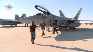 F22 Raptors  27th Fighter Squadron Returns to Langley [upl. by Orlanta]