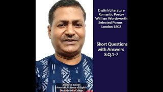 English Literature Romantic Poetry William Wordsworth Selected Poems London 1802 Short Questions [upl. by Ellecram]