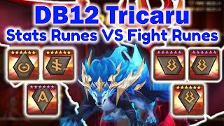 DB12 Tricaru Stats Runes VS Fight Runes  Summoners War [upl. by Clarisa]