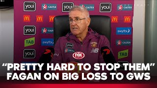 Fagan unpacks Lions demolition against the Giants 😰  Brisbane Lions press conference  Fox Footy [upl. by Ntisuj]