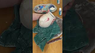 Satisfying and Relaxing Session of Painting Underglaze on Pottery [upl. by Fesoy]