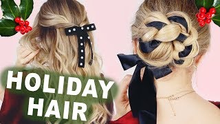 Last Minute Holiday Hairstyles Easy amp Low Maintenance [upl. by Nosecyrb]