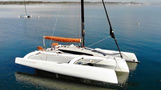 How Much Space Is On This INCREDIBLY FAST Trailerable TRIMARAN FULL BOAT TOUR [upl. by Eilliw]