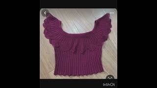 woolen crochet blouse design new style crochet blouse [upl. by Asilehs911]