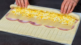 My relatives cook this appetizer using my recipe  with puff pastry ham and pressed cheese [upl. by Schacker]