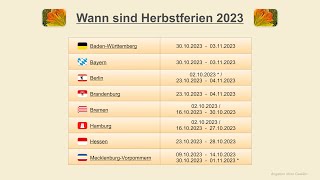 Wann sind Herbstferien 2023 [upl. by Keith768]