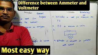 Difference between Ammeter and Voltmeter  Ammeter and Voltmeter difference [upl. by Earaj]