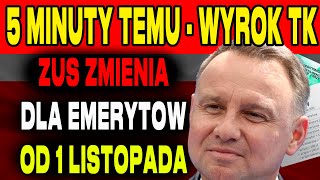 PILNE ZMIANY DLA EMERYTÓW OD 1 LISTOPADA 2024 DATY I KWOTY PŁATNOŚCI ZUS – SPRAWDŹ TERAZ [upl. by Keelby691]