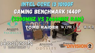 Intel Core i3 1010010100F Gaming benchmark 1440p RTX 3070 3200mhz vs 2666mhz RAM [upl. by Llertniuq]