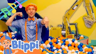 Ball Pit Excavator Song  BLIPPI  Educational Nursery Rhyme Songs For Kids [upl. by Bal929]