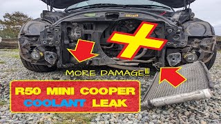 R50 Mini Cooper Radiator Gives Up  Part 1 minicooper r50 [upl. by Glad241]