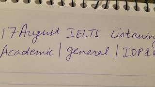 17 August ielts Listening answer Key  academic  general  IDP ampBC  Ielts wisdom [upl. by Roman]