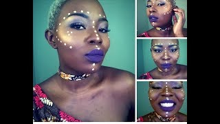 Easy Tribal Makeup  Tutorial For Dark Skin [upl. by Zipnick]