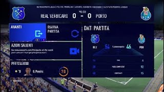 FIFA 22 Modalità Carriera 4 giornata della Uefa ChampionsLeague Real Verbicaro Porto [upl. by Einafit]