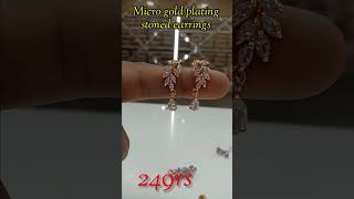 Micro Gold Plated Stoned Earrings249rs only whatsapp7780440242 [upl. by Yelrak303]