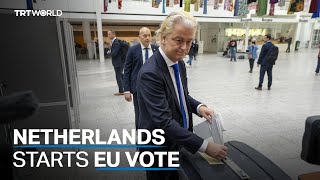 EU elections begin with tight race in Netherlands [upl. by Nnayhs]