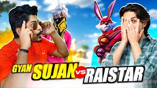 Raistar Vs GyanSujan 1 Shot 1 Kill Challenge again  Face Reveal  Free Fire Max [upl. by Alikat]