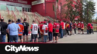 Calgary Flames fans gather to mourn Gaudreau deaths [upl. by Dyol]