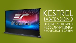 Elite Screens Kestrel TabTension 3 Series  Electric FloorRising Projector Screen [upl. by Hepsoj]