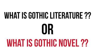 What is gothic novel in english literature [upl. by Robenia]