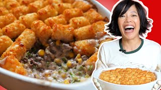 The Best Tater Tot Casserole My First Minnesotan Hotdish  Thrifty Meals [upl. by Kilgore982]