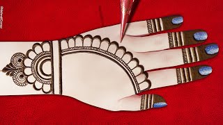 How to make Beautiful simple Mehndi Design  back hand mehndi designs easy  mehandi ka design [upl. by Beard42]