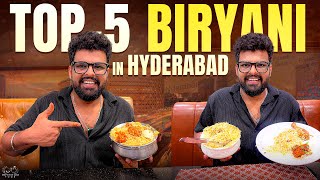 Top 5 Biryani In Hyderabad  Hyderabadi Biryani  Rahul  Rohith Pasupuleti  Infinitum Food [upl. by Rains]