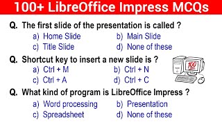 Top 100 LibreOffice Impress MCQ with answers  Libreoffice mcq questions  Libreoffice Impress [upl. by Lehplar]