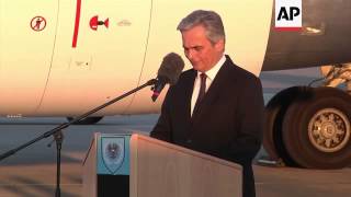 Austrian chancellor Faymann welcomes troops returning from Golan Heights [upl. by Paddie]